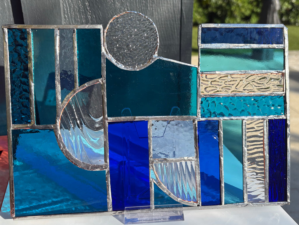 Tableau bleu abstrait